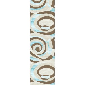 Ivy Bronx Mccampbell 3D Abstract Brown/Blue Area Rug PLRG1197